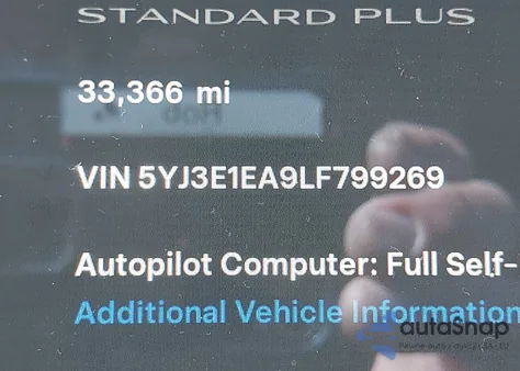 2020 Tesla Model 3 Standard Range Plus Rear-Wheel Drive/Standard Range Rear-Wheel Drive из США, поврежденный, VIN 5YJ3E1EA9LF799269